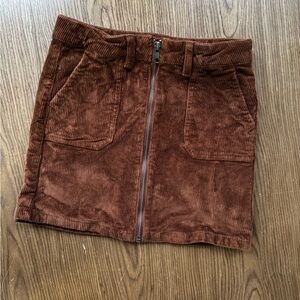 3 FOR $15 - Girls brown corduroy zip mini skirt - Joe Fresh 8 yrs